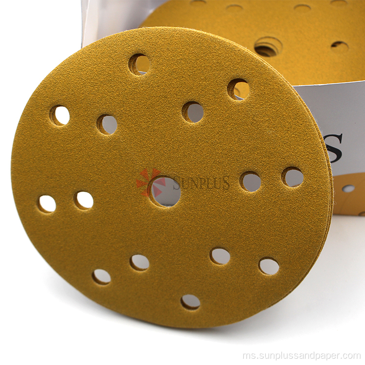 6 inci abrasives cakera cakera kertas emas
