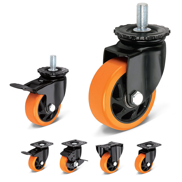 العجلات الصناعية دوارة من نوع pu polyurethane عجلات
