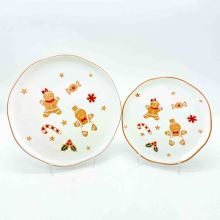 Christmas Gingerbread Man Round Plate Set