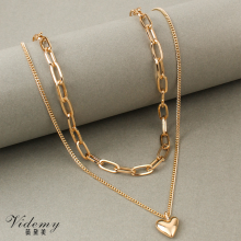 Elegant Three-Dimensional Love Pendant Simple Necklace