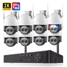 4MP 2K Surveillance Camera Systems with 8X Optical Zoom Dual Lens IP Camera - WiFi Wireless CCTV