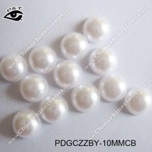 Flat back Pearl Dome Studs 10MM Pure white Pearl Beads For DIY Decorations