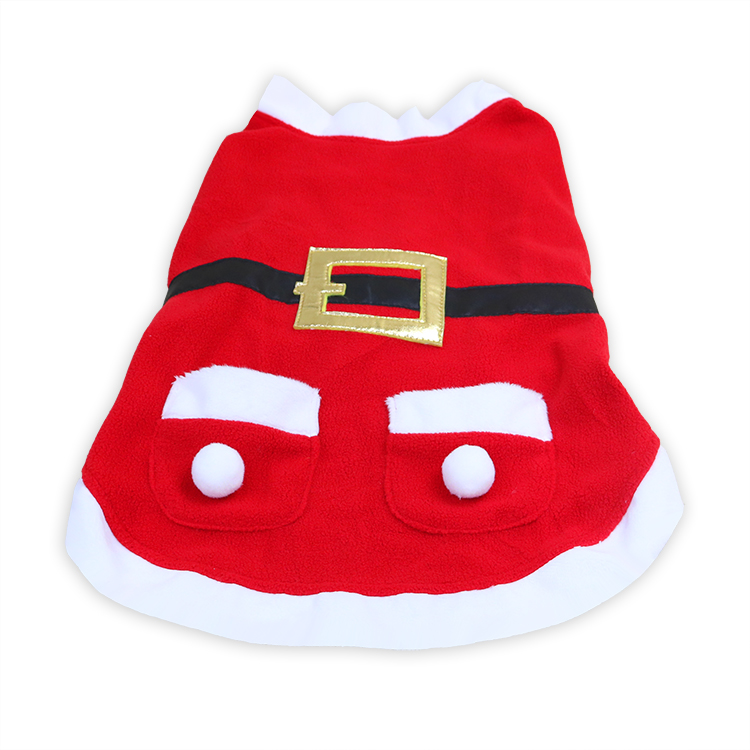 Super September stocked Shiny velvet fabric balls waistband pocket classic dog clothes pet Christmas coat