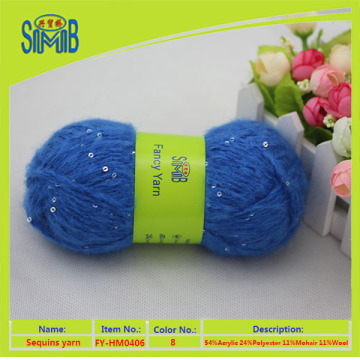 overseas sale good material mohair sequins fancy yarn China export
