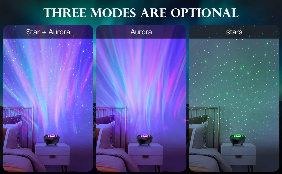 Aurora Star Projector Galaxy Projector Lights for Bedroom, WiFi Nebula Ceiling Projector Night Light with Music Speaker