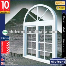 Aluminum Frame Glass Sliding Window With Arch Part & Grid