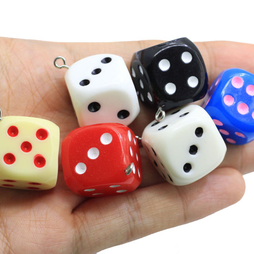 100pcs Solid Fun Mini Figurines Resin Dice Charms For Keychain Findings Diy Crafts Necklace Earring Pendant Jewelry Accesory
