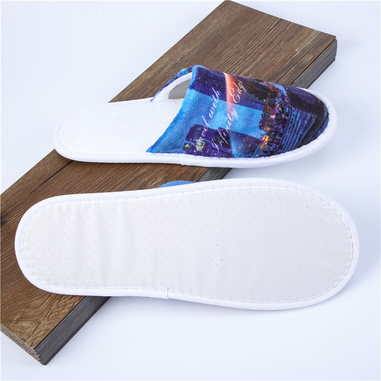 Hotel Flannelette Slippers With Landscape Pattern