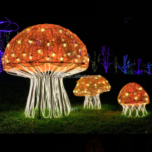 Giant Pre-Lit Lighted Mushroom Christmas Decoration for Garden and Zoo Displays