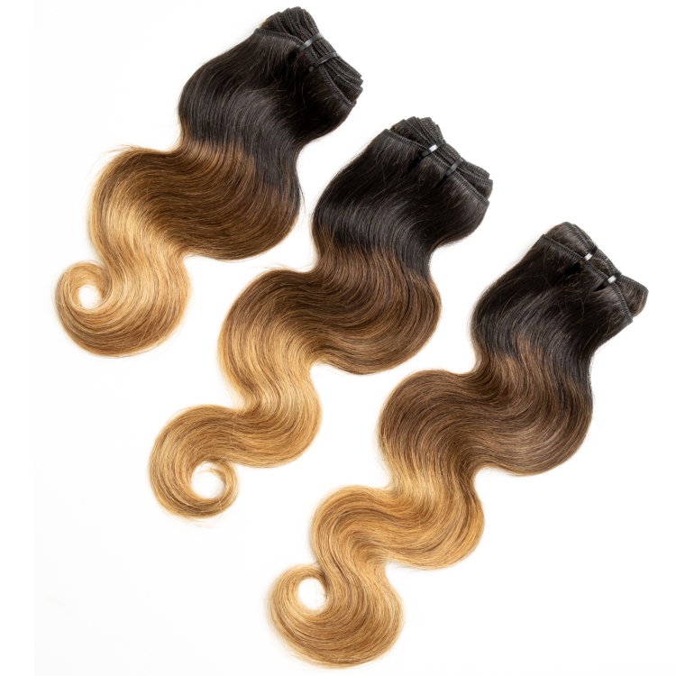 Wholesale Brazilian Human Hair Bundles With Lace Closure Body Wave Brazilian Virgin Hair T1b/4/27 Ombre Color Hair Extention