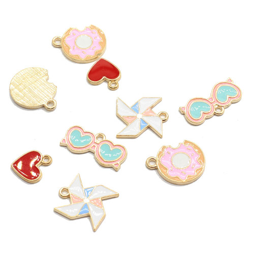 Kawaii Heart Glasses Windmill Toy Donut Shape Necklace or Earring Accessories Home Decor Parts