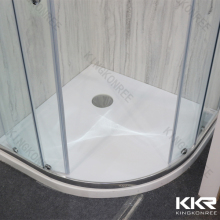 Super White Matt Finish Sector Shape Stone Solid Surface Shower Pan