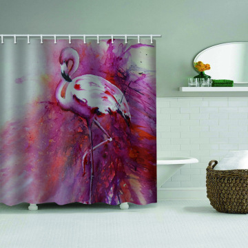 Flamingo Waterproof Shower Curtain Animal Bird Bathroom Decor