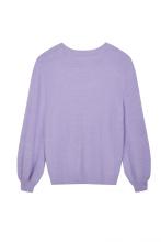 Women's Knitted Feather Yarn Crew-Neck Pullover