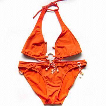 Ladies Bikini with Shell Ring, Customized Sizes and Colors are Welcome