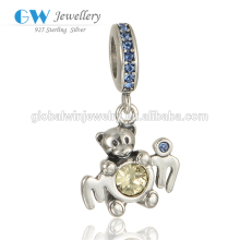 Cute Bear Charm Mother's Day Bead Silver Jewelry