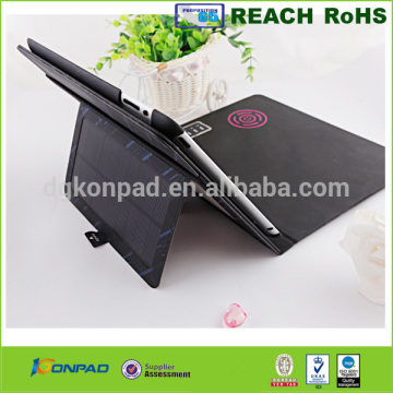 New products solar charger leather case for ipad, universal solar charge case for tablet