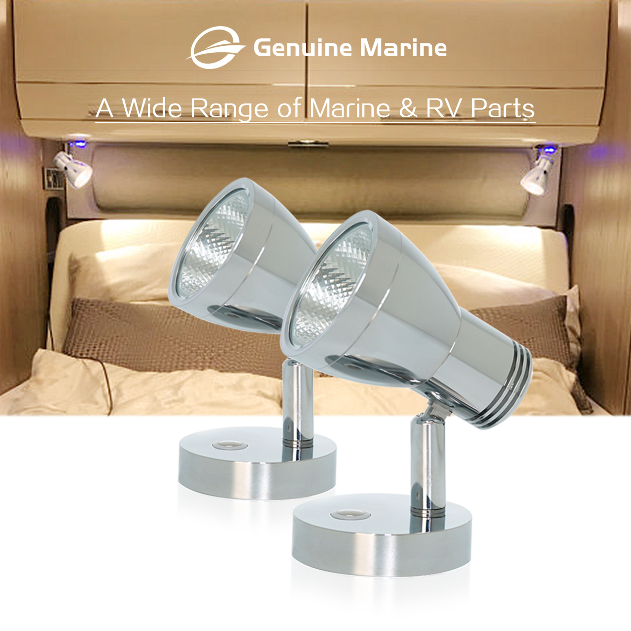 Genuine Marine Hot Sales 12V Marine Boat Wall Mounted Spotlight Touch Dimming LED Interior Reading Light