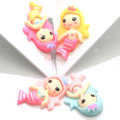 Caroon Kawaii Fish Tail Princess Flatback Resin Cabochon Flatback Scrapbooking Craft Embellishments DIY Hair Bow Accessories