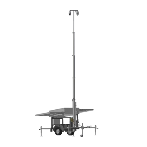 Mobile CCTV with 9-meter telescopic mast