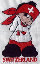 embroidery flag boy patch for kids garments