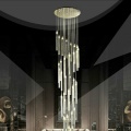 Hotel restaurant stainless steel chandelier pendant light