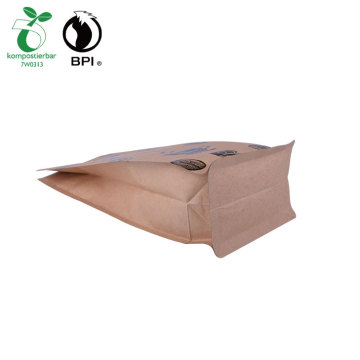 Tas Kraft Paper Coffee Bag yang dapat ditutup kembali yang dapat dikompos, dapat dibeli kembali, tempat membeli tas bio