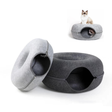 Removable Breathable Cat Tunnel Donut Bed