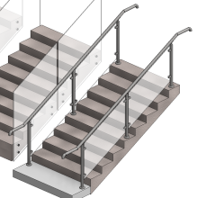 Steel Glass Railing Designs for Balcony Staircases
