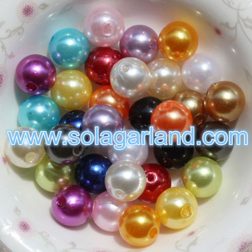 4-40MM Acrylic Round Pearl Beads Imitation Faux Pearl Chunky Beads For Jewelry Making