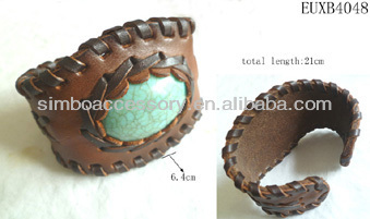 leather stone cuff/genuine leather bangle/leather cuff bracelet/bracelet bangle/cuff bangle/wholesale cuff bracelet/jewelry