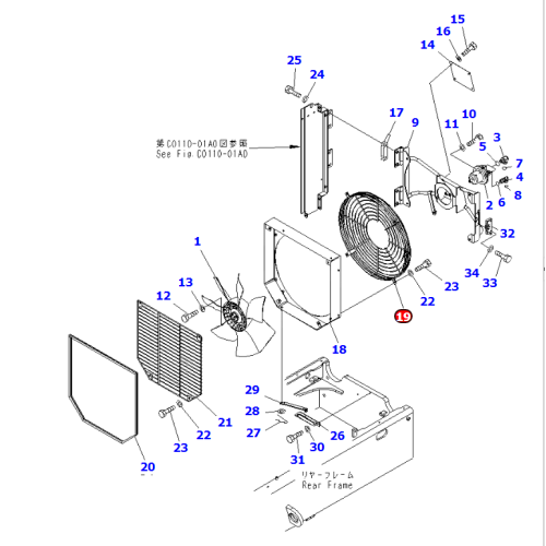 418-03-33123 Penjaga Wheel Loader yang sesuai WA320-5 Suku cadang