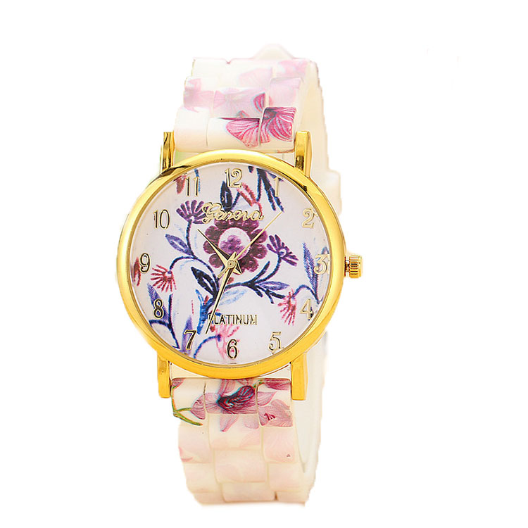 New Designer School Girls Flower Silicone Watches