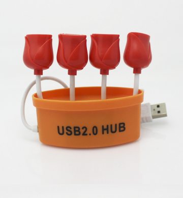 New Fast Data Transportation Speed Tulip USB Hub,ROSE USB HUB Shape 4 Port USB 2.0 HUB