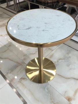 High Glossy White Marble Stone Top Dining Table