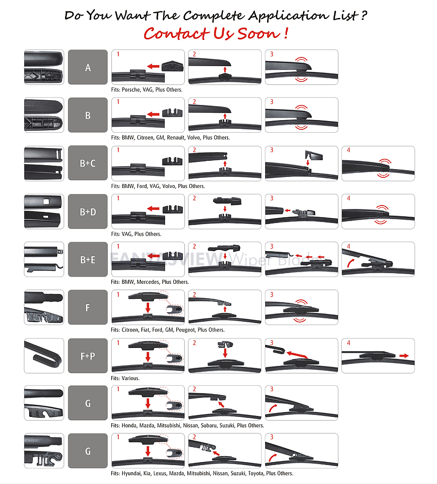 Multi-Clip Rear Wiper Blades