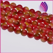 2015 wholesale market price 10mm watermelon chalcedony round beads gemstone loose beads for jewelry