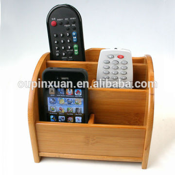 Creative multifunctional bambo cellphone holder,TV remote controlholder,sittingroom storage holder