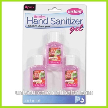 Waterless hand sanitizer in blister card