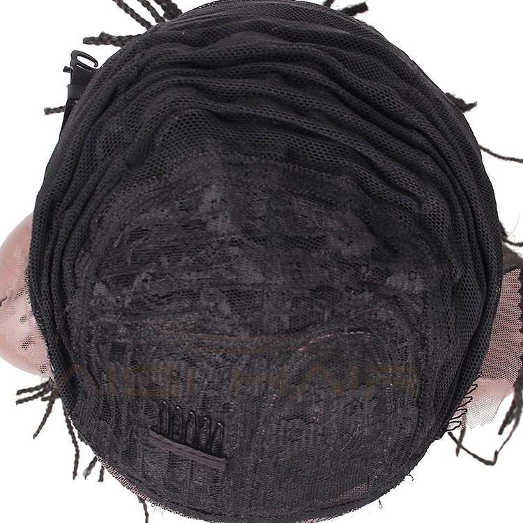 Aisi Hair Vendor Cheap Wholesale Glueless Afro Twist Box Braided Lace Frontal Wigs Synthetic Hair For Black Women Lace Front Wig