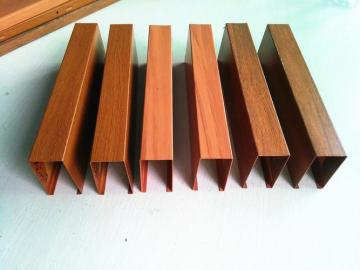 Wood grain U shape aluminium profile