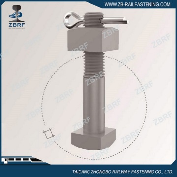 Quadratischer Kopf gebohrt Spurbolzen mit Cotter Pin &amp; Nut