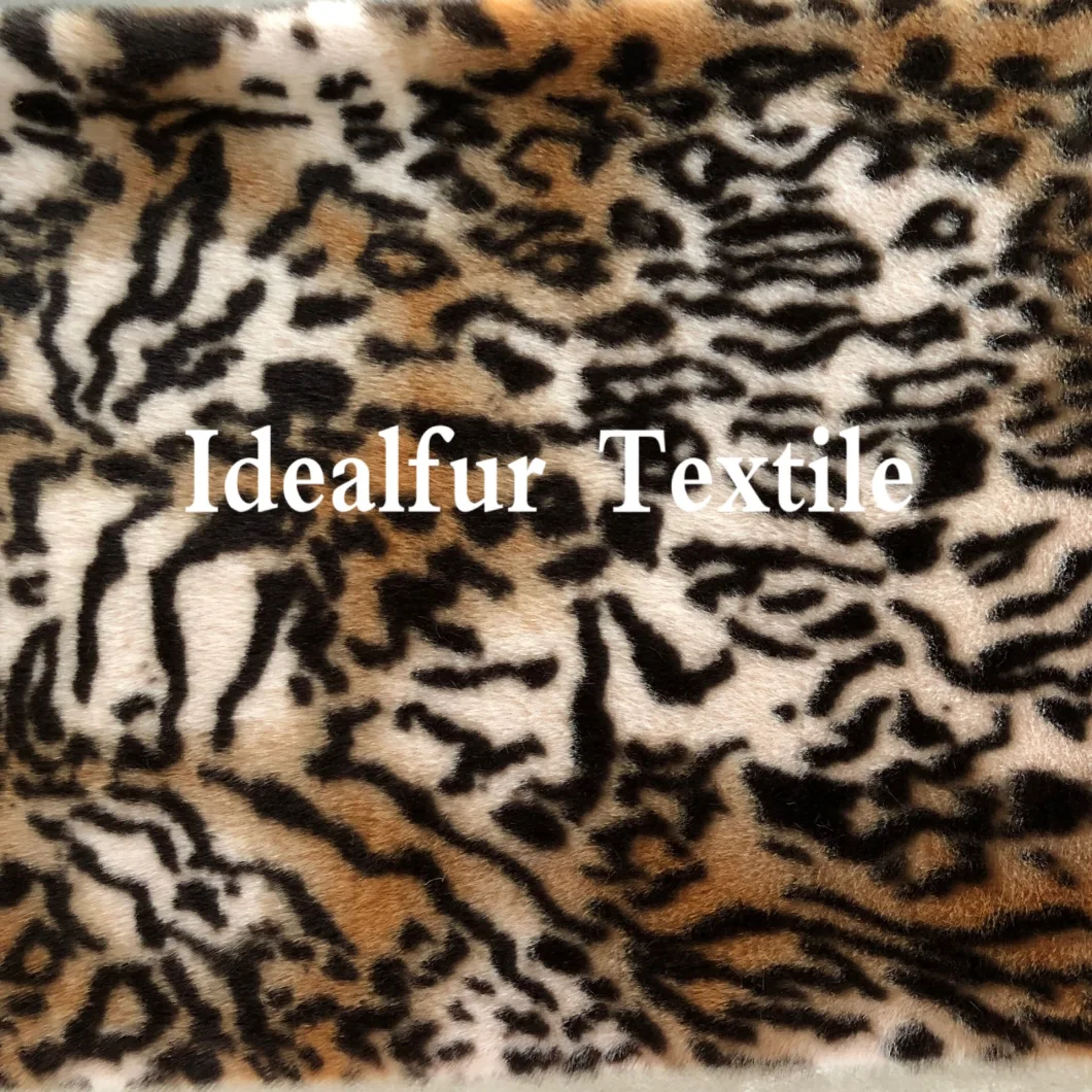 New Leopard Printed Softy Smooth Faux Rabbit Fabric