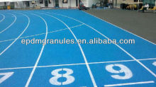 Blue EPDM surfaces for running tracks