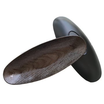 Brown Boat-shaped Glitter Plastic Charger Plate