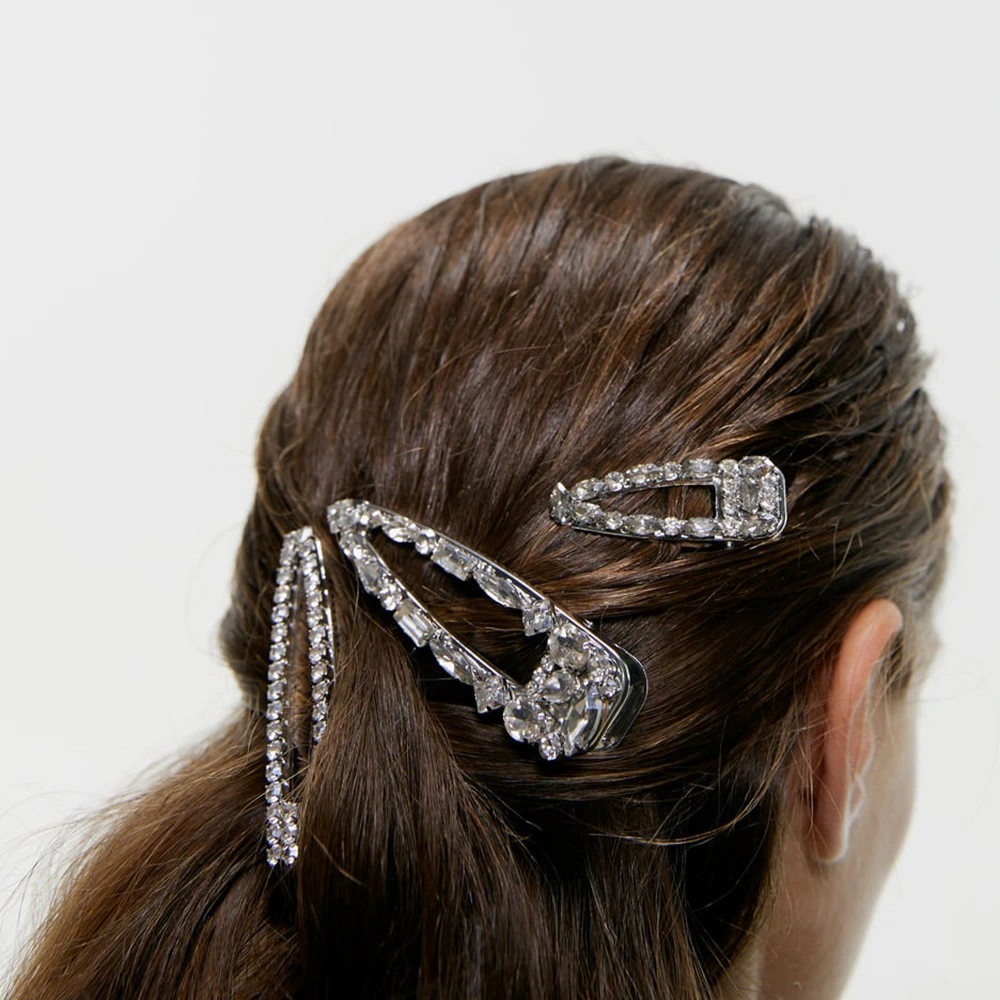 Creative Hair Clip Set Irregular Diamond Hair Accessories Triangle Press Clip