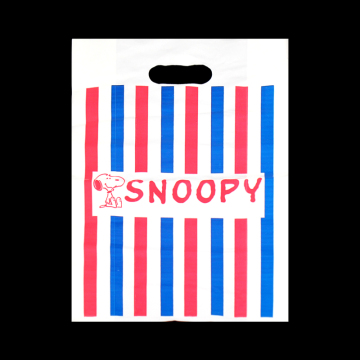 Stripe Punch Hole Shopping Handle Bag