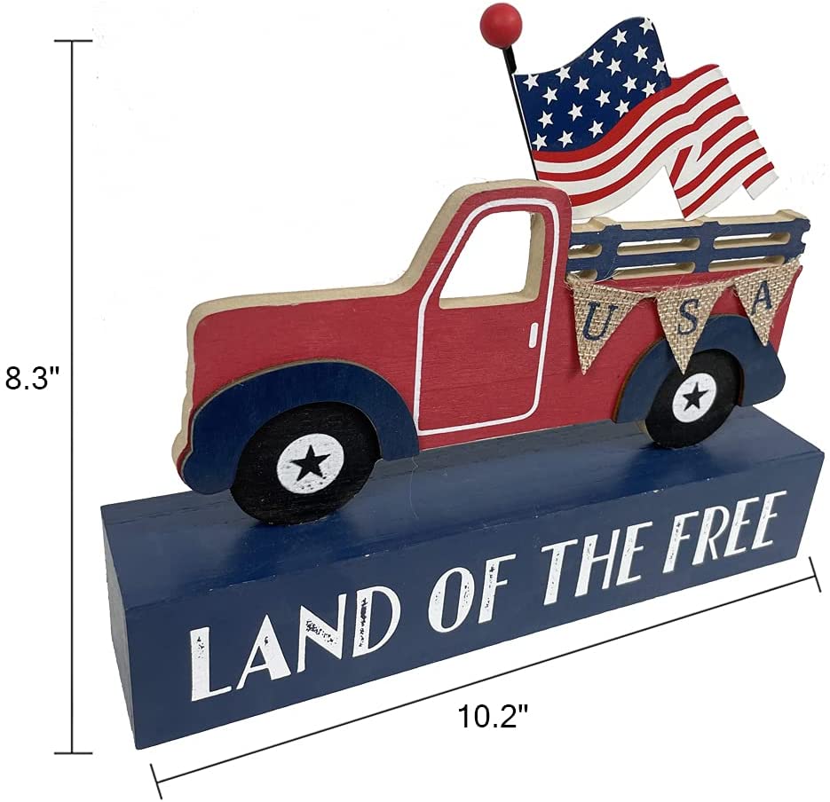 Decoración patriótica letrero de caja de camión de bandera estadounidense