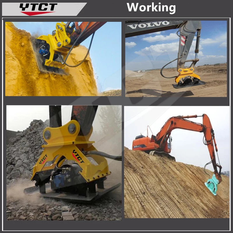 Mini Road Compactor Ytct Hydraulic Soil Vibrating Mini Excavator Compactor