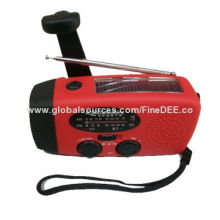 Water-resistant NOAA Radio Solar LED Dynamo Flashlight